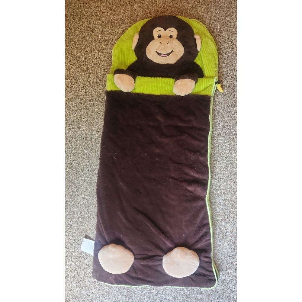 HugFun Kids Animal Head Sleeping Bag Monkey Cozy Used Once Excellent
